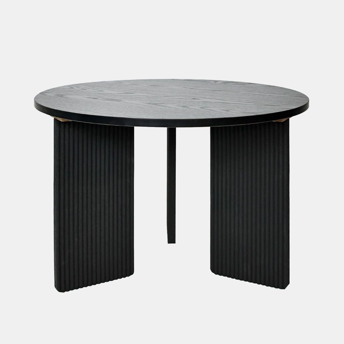 OHS 3-Leg Ribbed Square Side Table - Black>