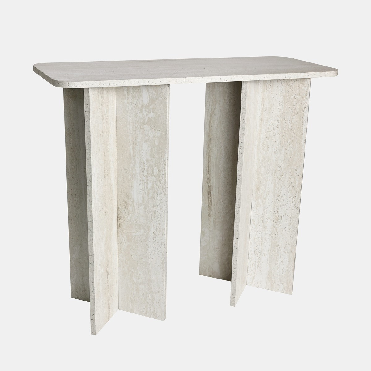 OHS Travertine Effect Console Table - Cream>
