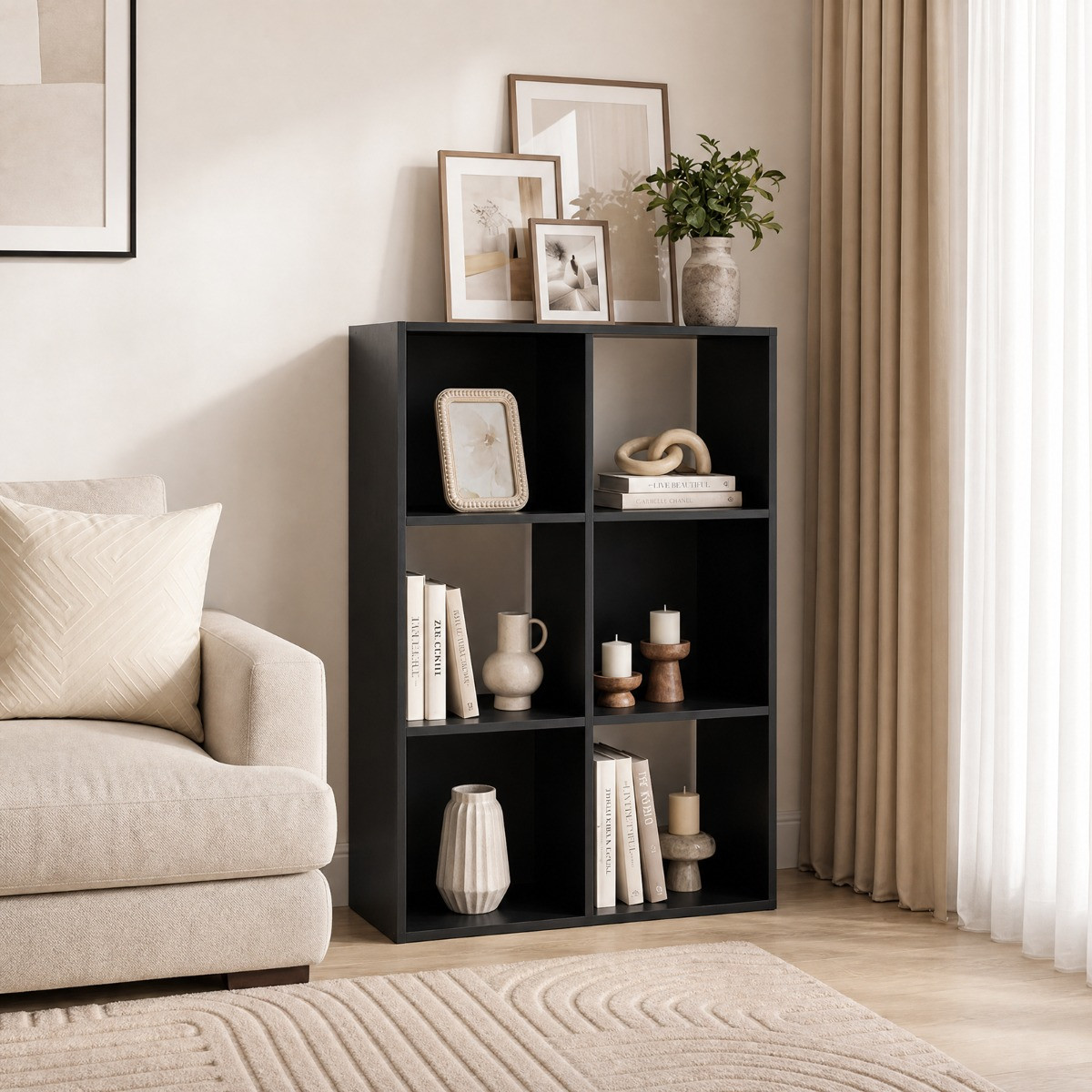 OHS Oslo 6 Cube Storage Unit - Black>