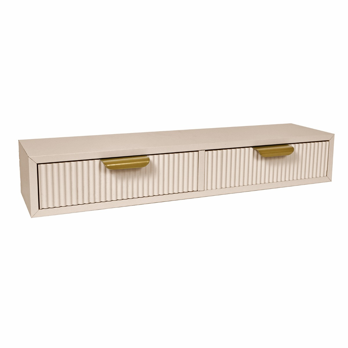 OHS 2-Drawer Ribbed Floating Shelves - Natural>