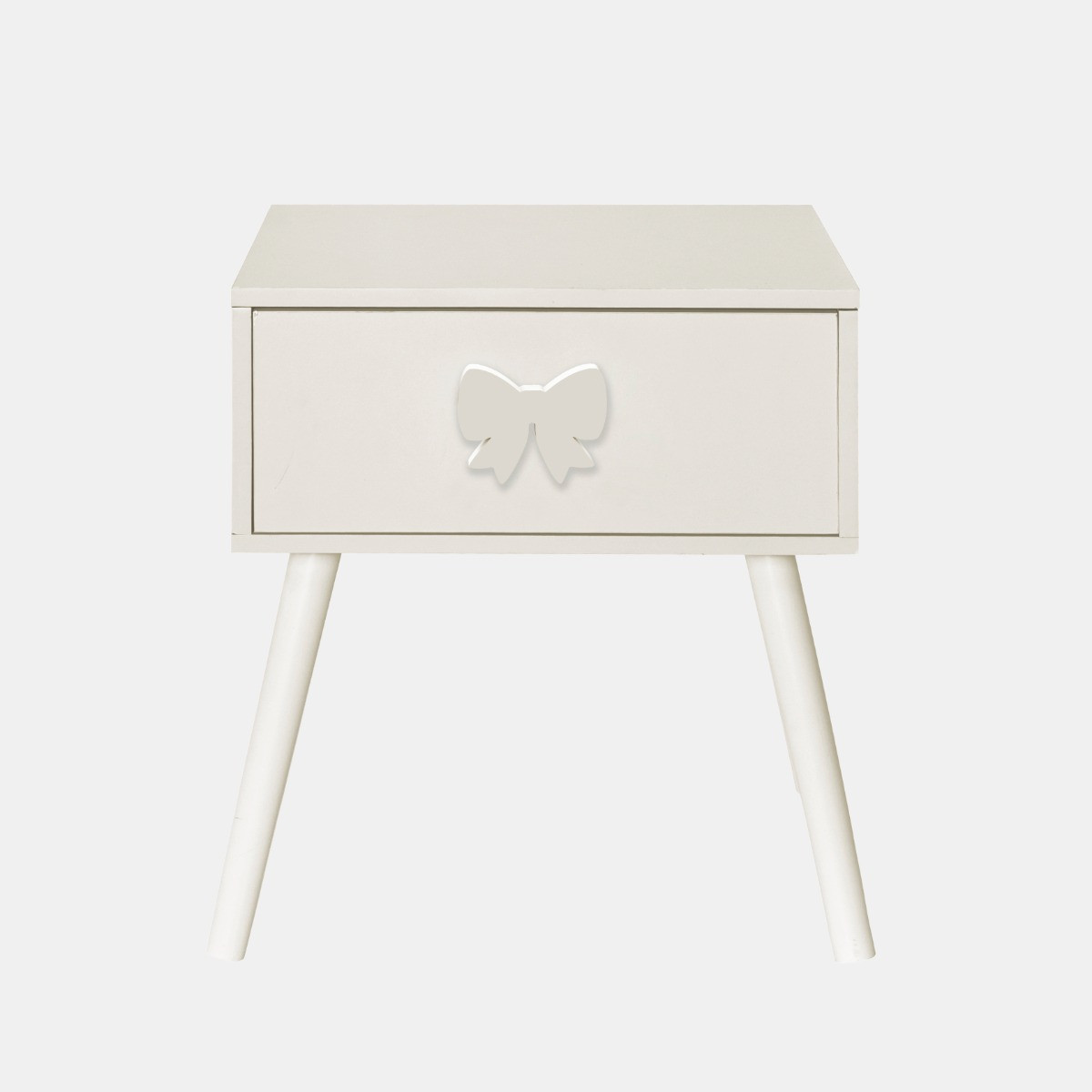 OHS Bow 1-Drawer Bedside Table - Cream>