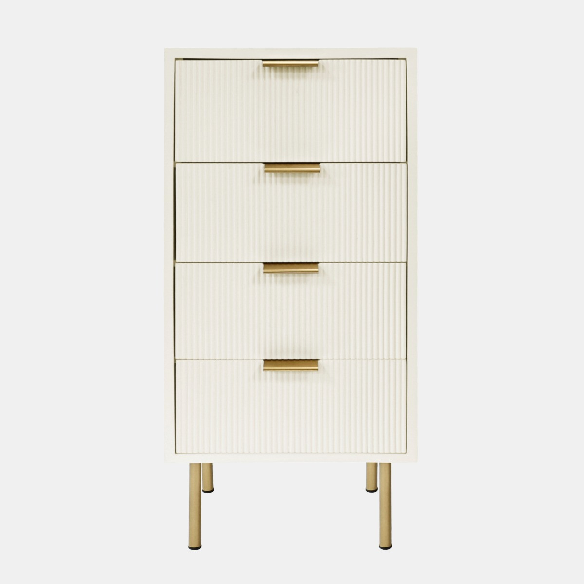 OHS Ribbed 4-Drawer Unit - Cream>