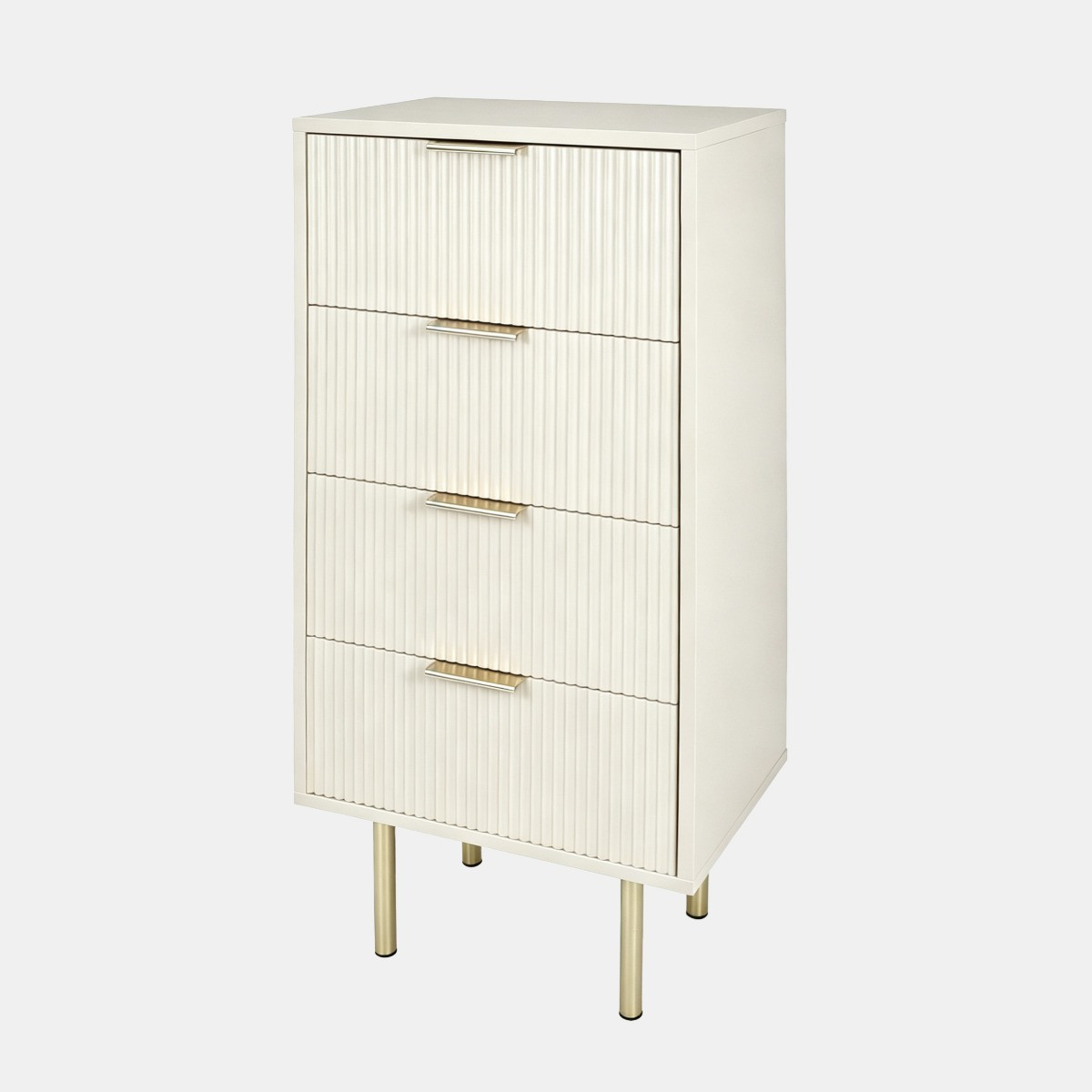 OHS Ribbed 4-Drawer Unit - Cream>