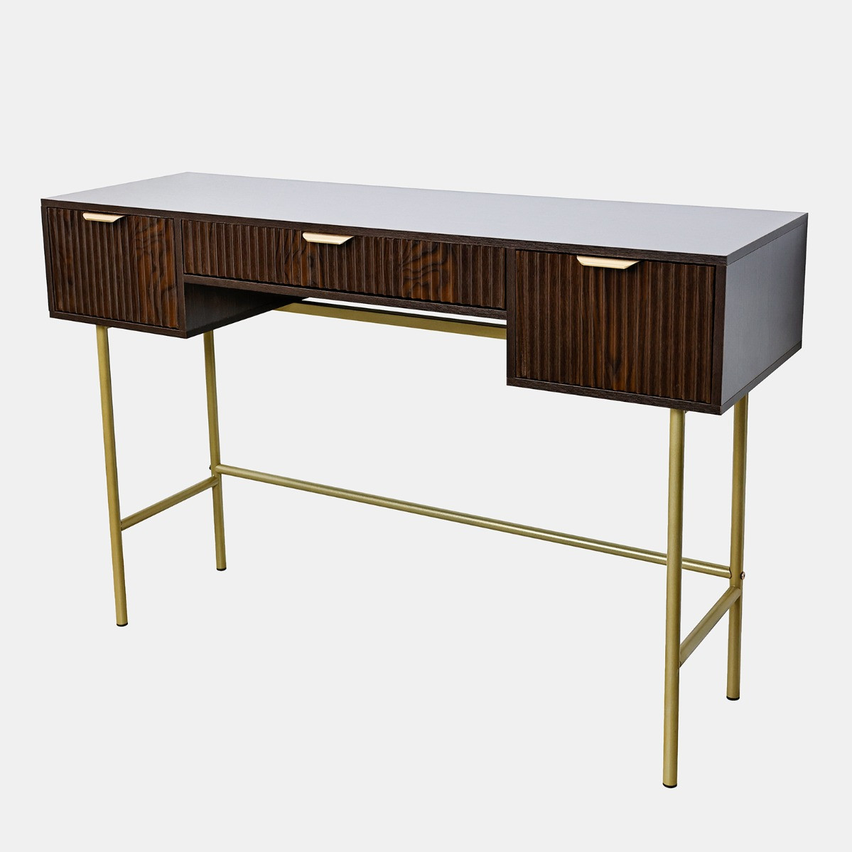 OHS Ribbed Dressing Table - Dark Wood>