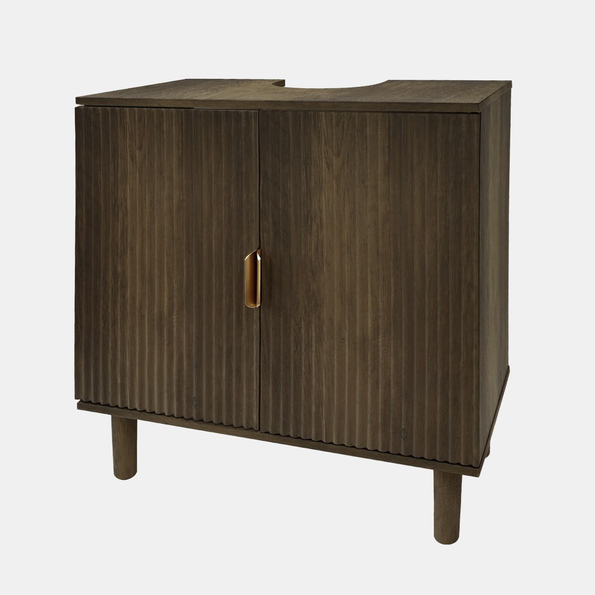 OHS Ribbed Under Sink Unit - Medium Wood>