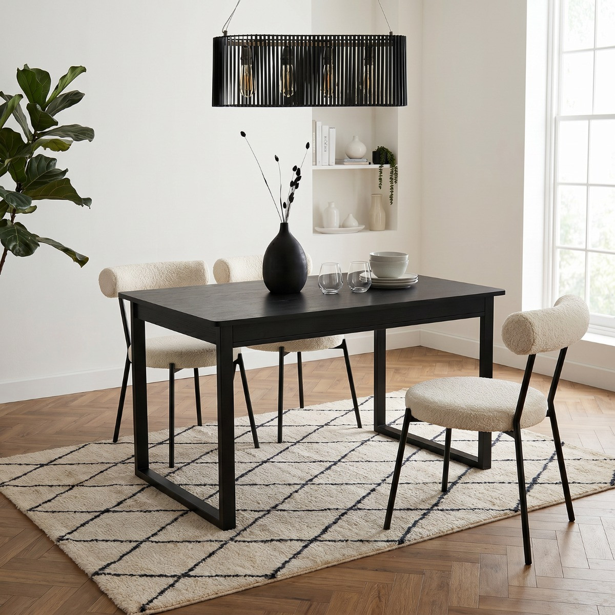 OHS Extendable Dining Table - Black>
