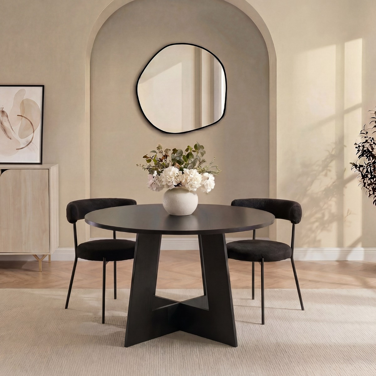 OHS Angular Dining Table - Black>