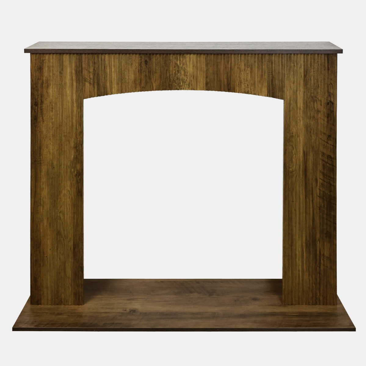 OHS Ribbed Electric Fireplace Surround - Medium Wood>