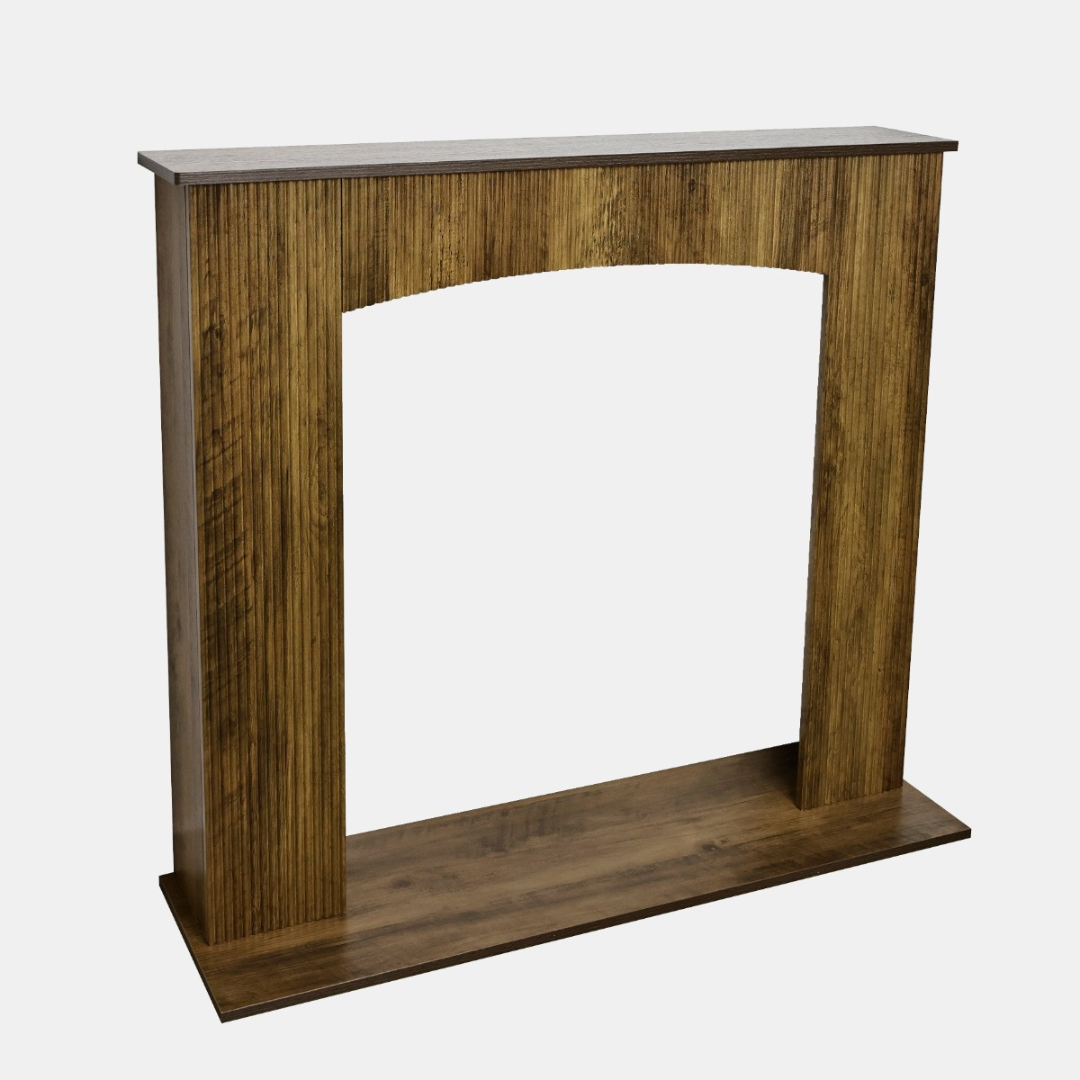 OHS Ribbed Electric Fireplace Surround - Medium Wood>