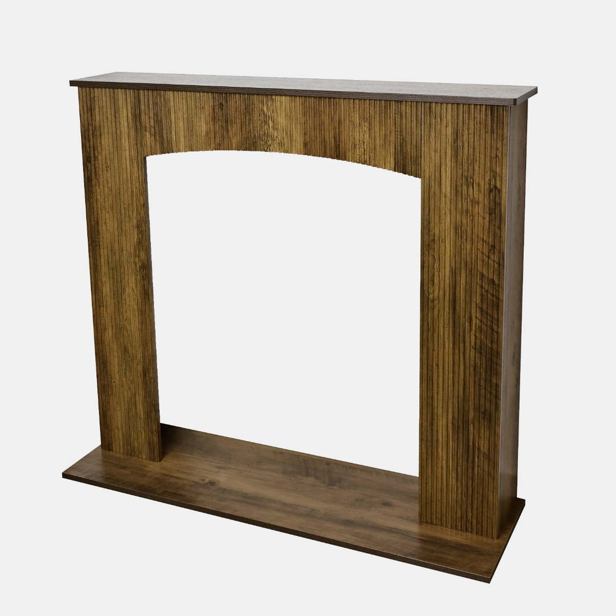 OHS Ribbed Electric Fireplace Surround - Medium Wood>