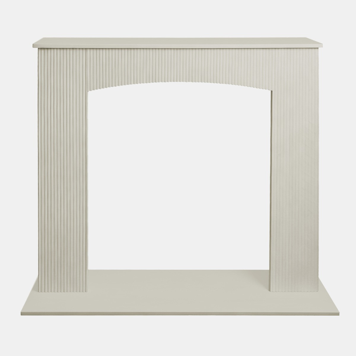 OHS Ribbed Electric Fireplace Surround - Stone>