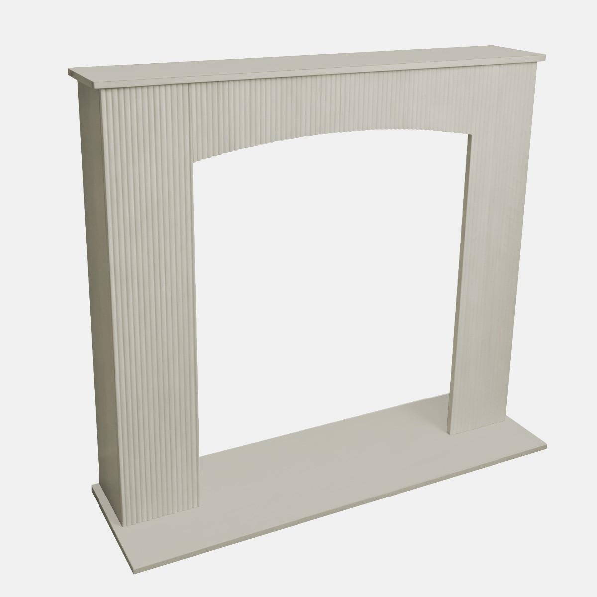 OHS Ribbed Electric Fireplace Surround - Stone>