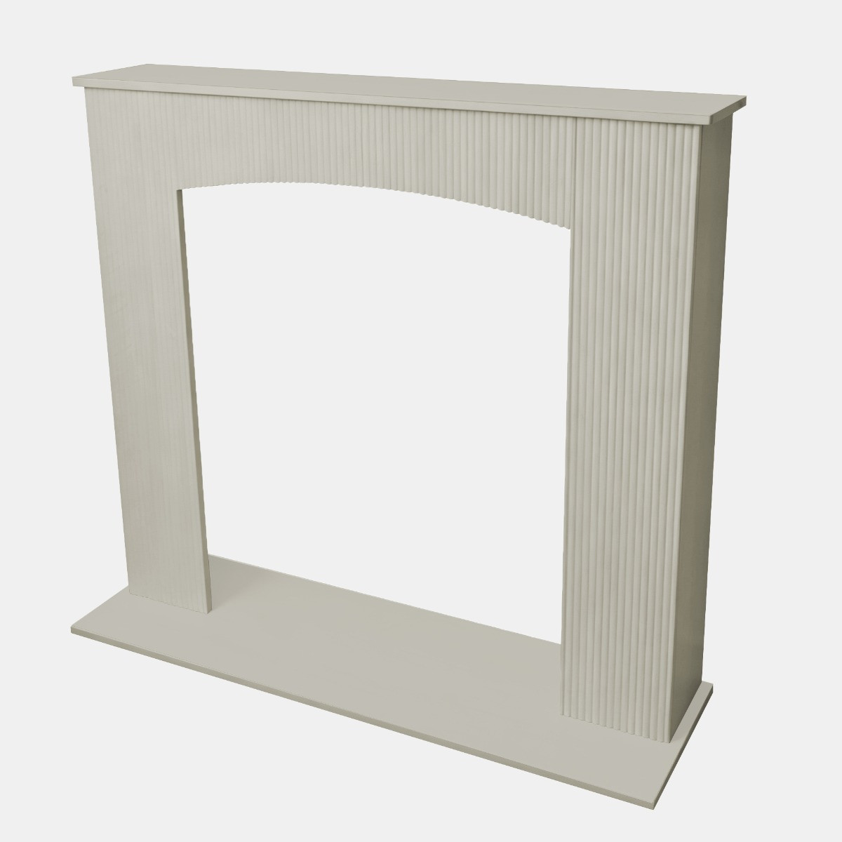 OHS Ribbed Electric Fireplace Surround - Stone>