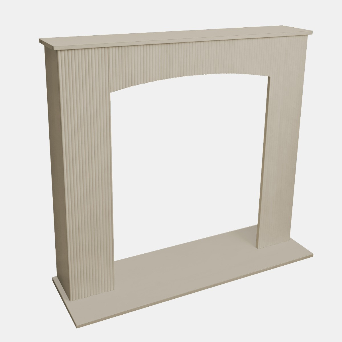 OHS Ribbed Electric Fireplace Surround - Natural>