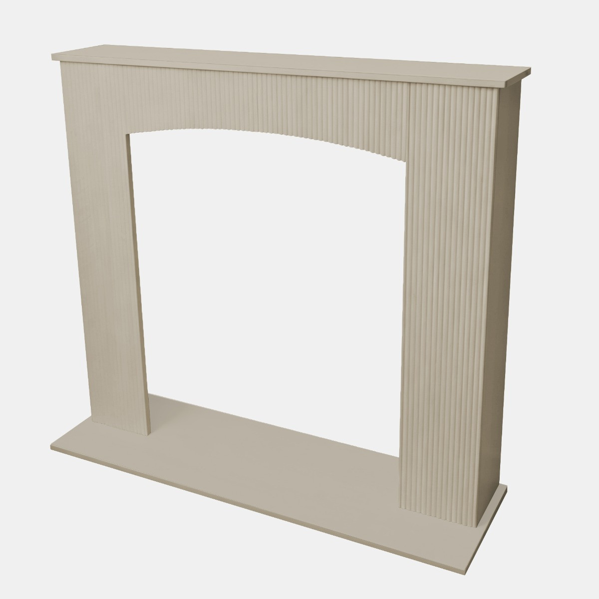 OHS Ribbed Electric Fireplace Surround - Natural>