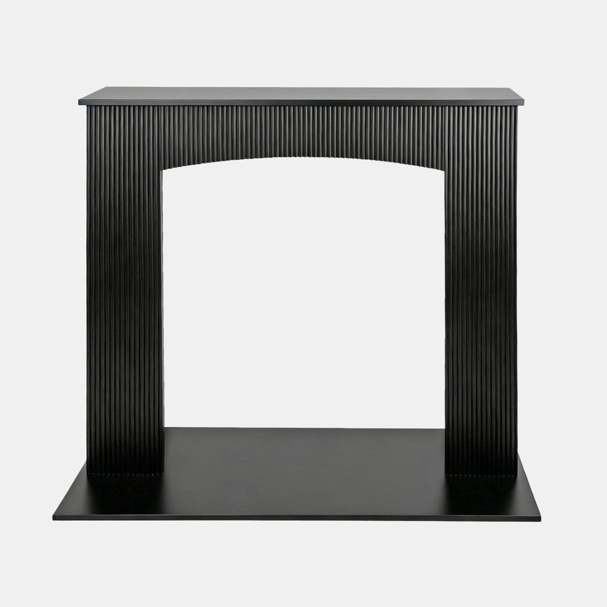 OHS Ribbed Electric Fireplace Surround - Black>