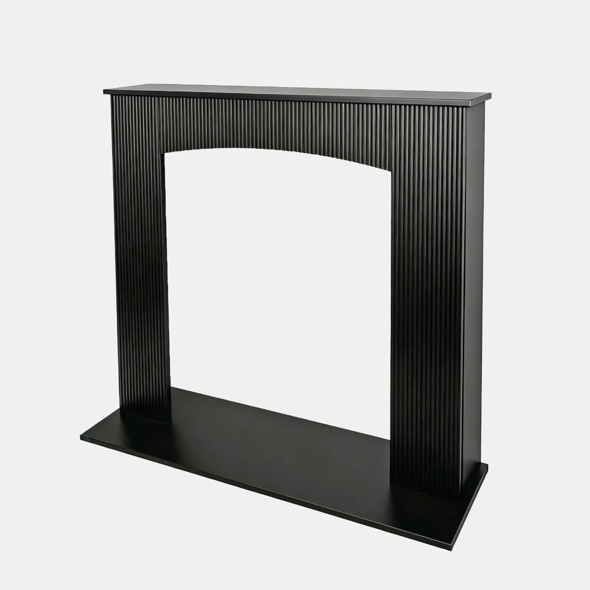 OHS Ribbed Electric Fireplace Surround - Black>