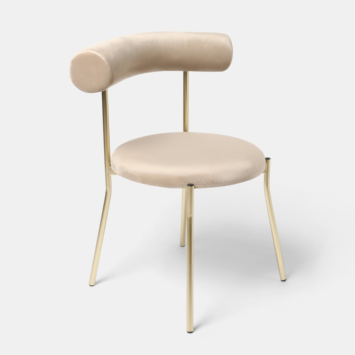 OHS Velvet Dining Chair - Natural/Gold>