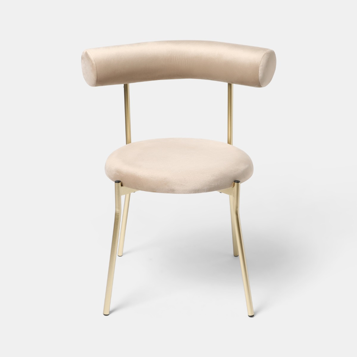 OHS Velvet Dining Chair - Natural/Gold>