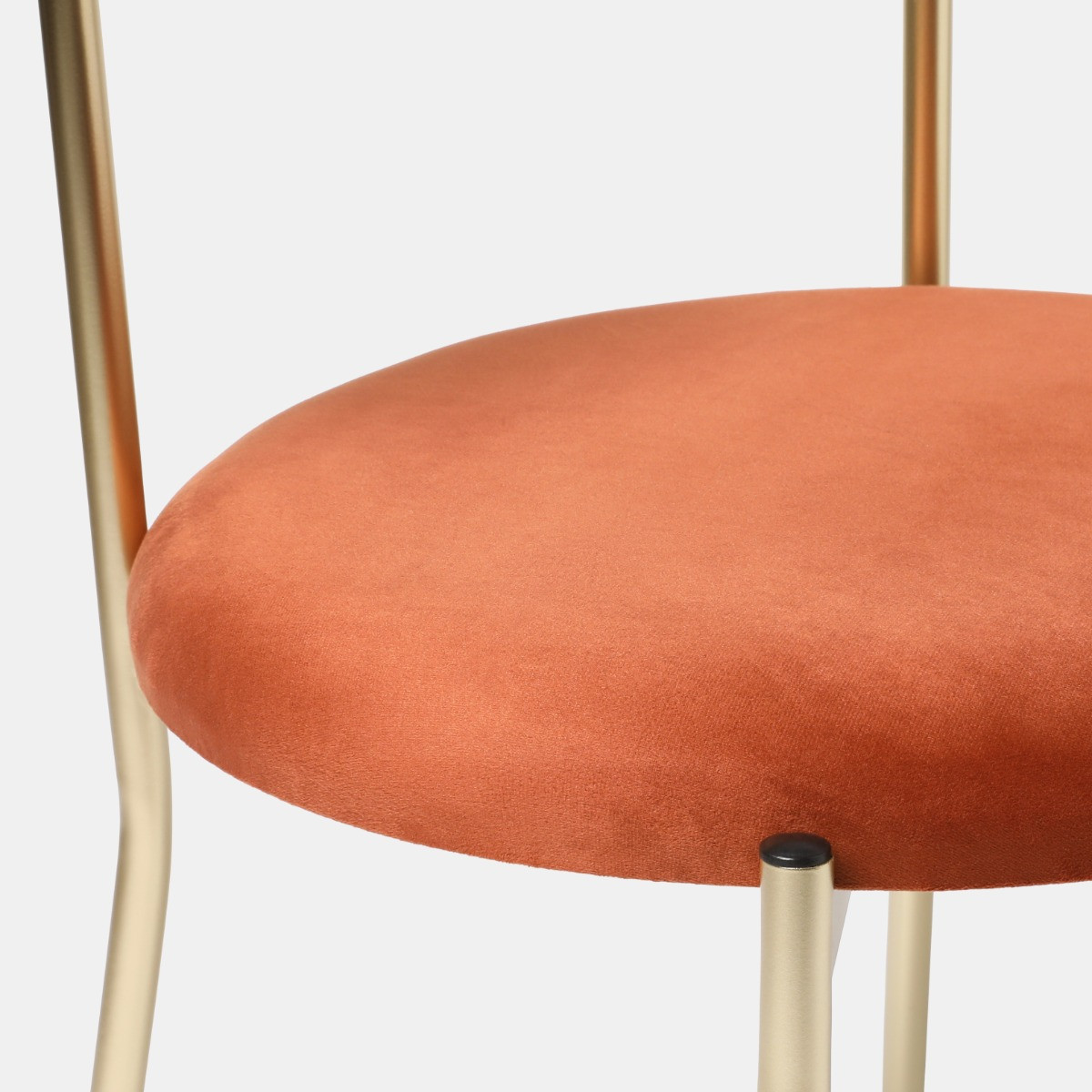OHS Velvet Dining Chair - Rust/Gold>