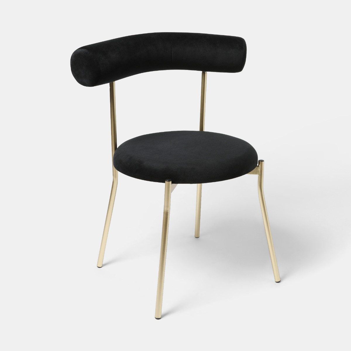 OHS Velvet Dining Chair - Black/Gold>