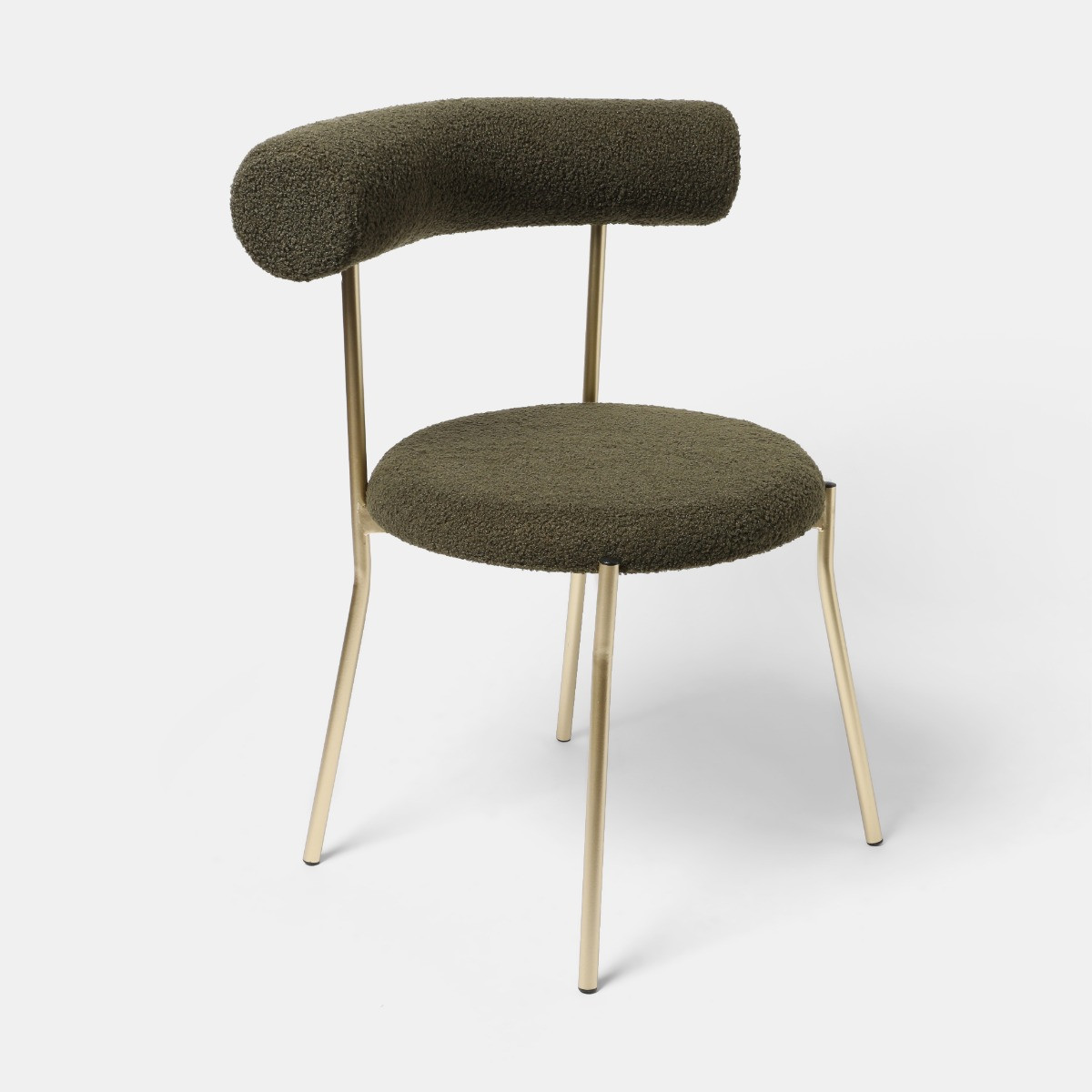 OHS Boucle Dining Chair - Green/Gold>