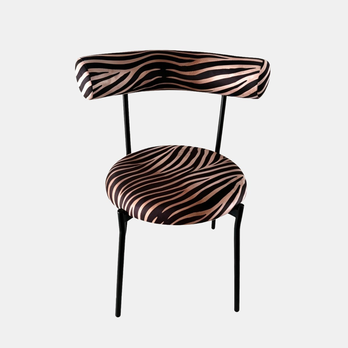 OHS Zebra Print Velvet Dining Chair - Monochrome>