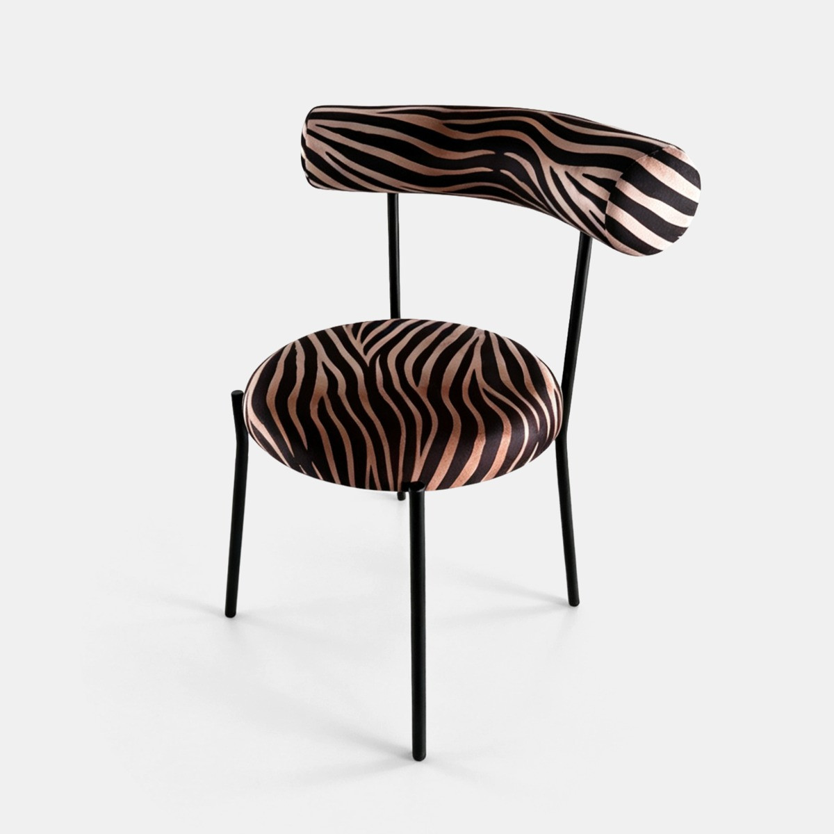 OHS Zebra Print Velvet Dining Chair - Monochrome>