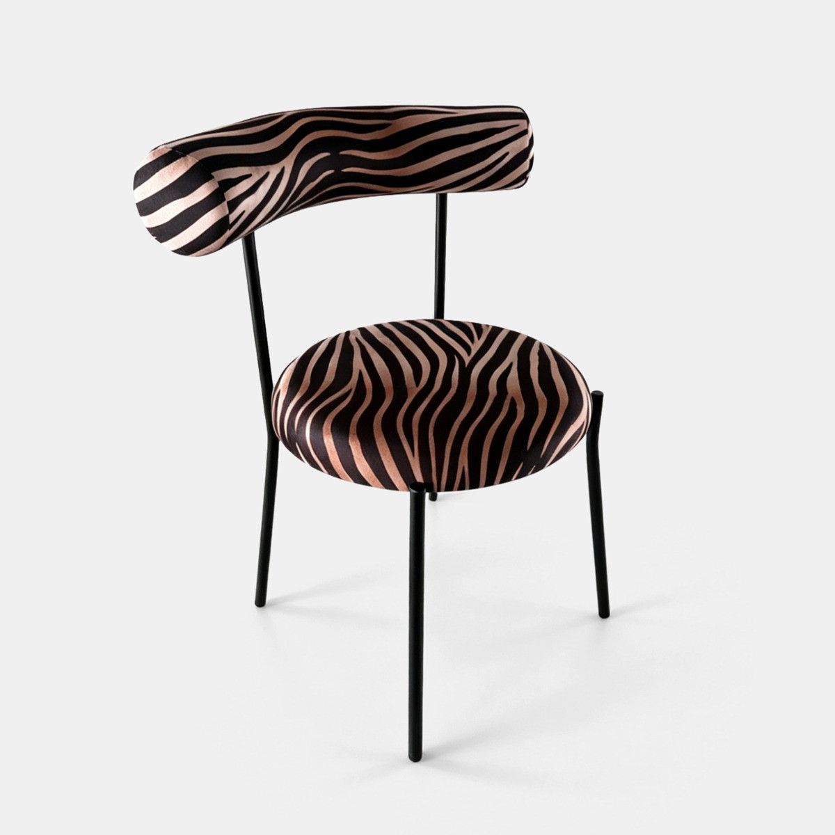 OHS Zebra Print Velvet Dining Chair - Monochrome>