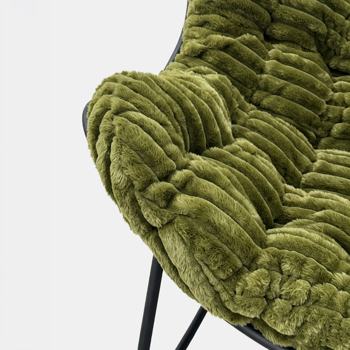 OHS Ribbed Faux Fur Rocking Chair - Olive Green>