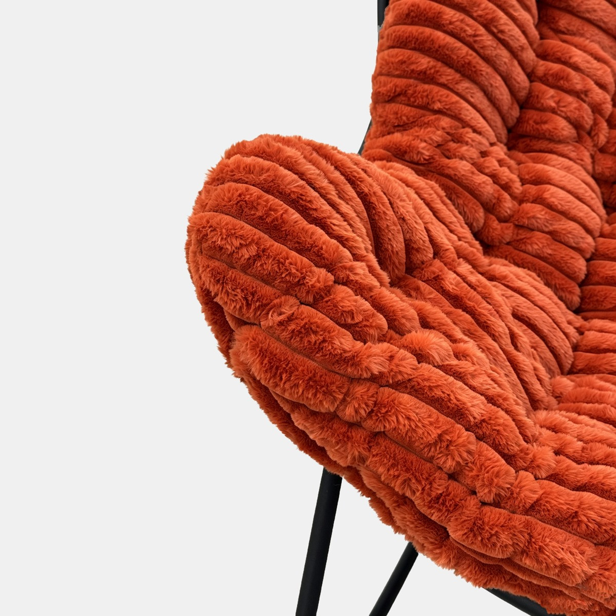OHS Ribbed Faux Fur Rocking Chair - Rust>