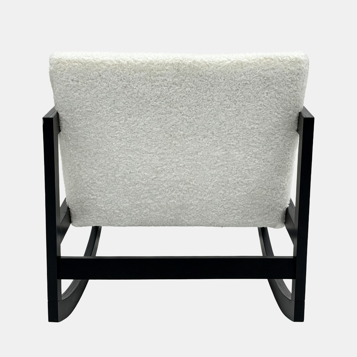 OHS Wood Frame Boucle Rocking Chair - Cream/Black>