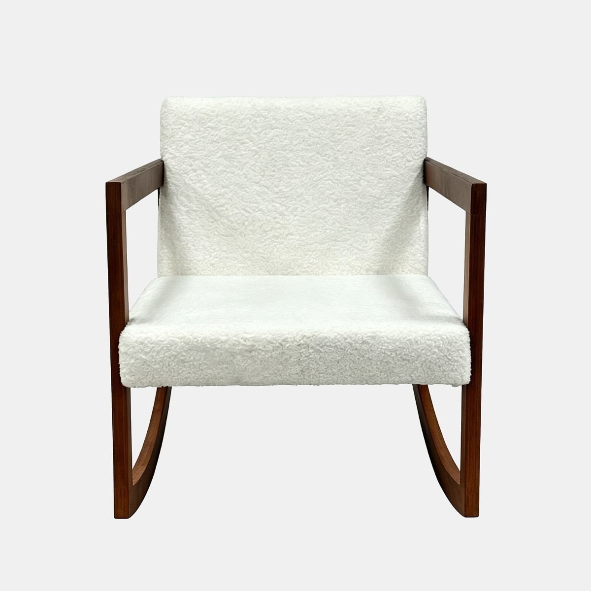 OHS Wood Frame Boucle Rocking Chair - Natural/Dark Wood>