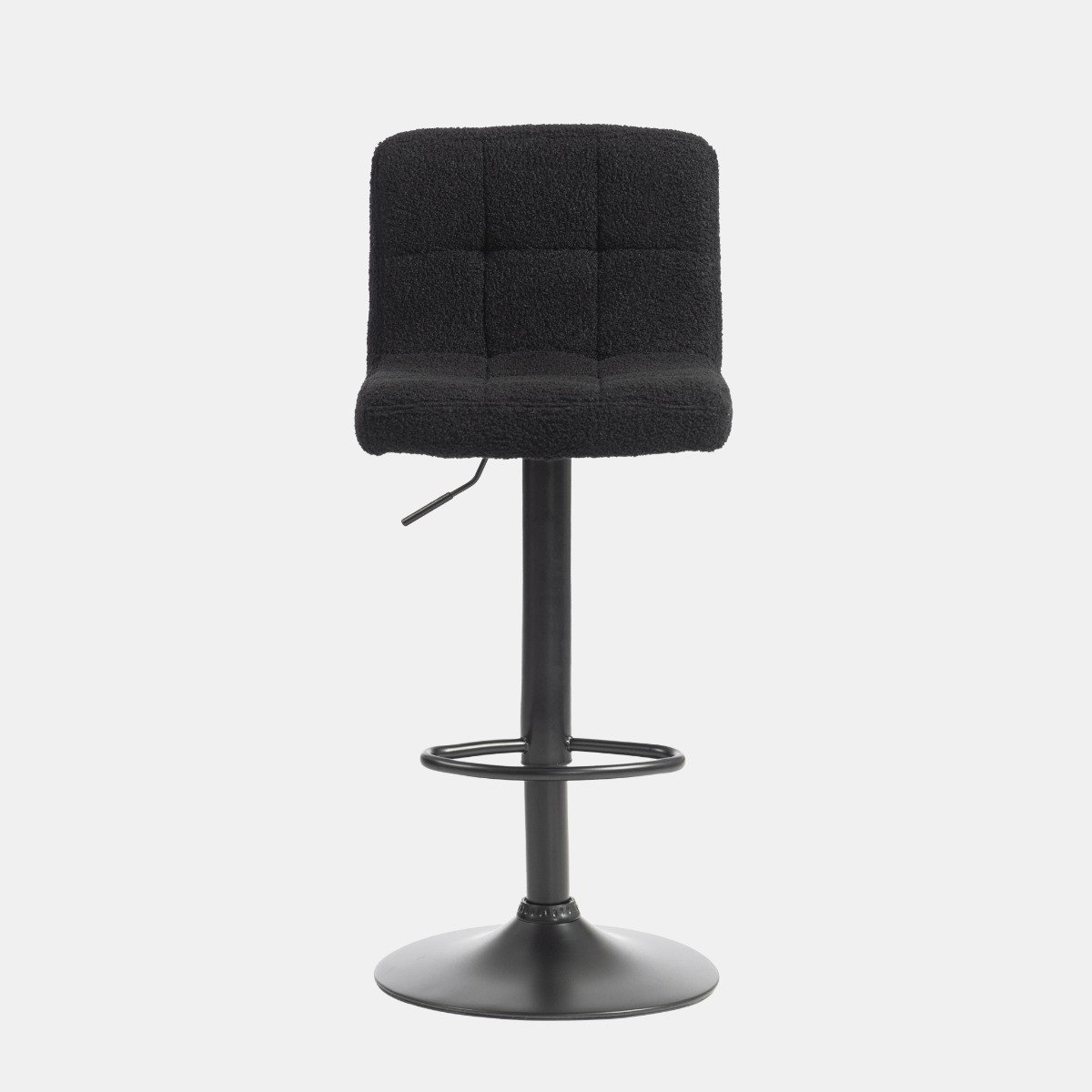 OHS Set of 2 Adjustable Boucle Bar Stools - Black>