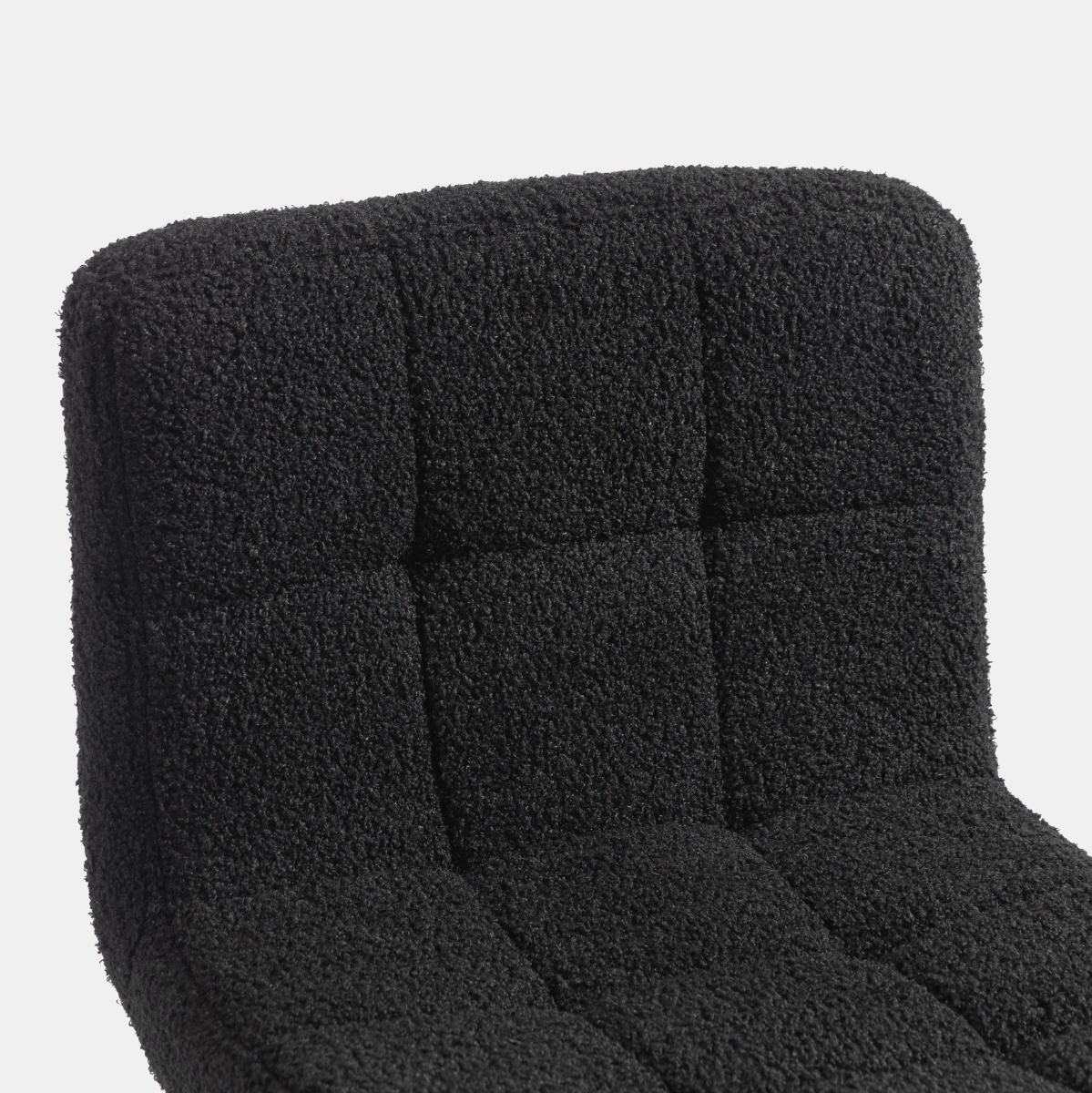 OHS Set of 2 Adjustable Boucle Bar Stools - Black>