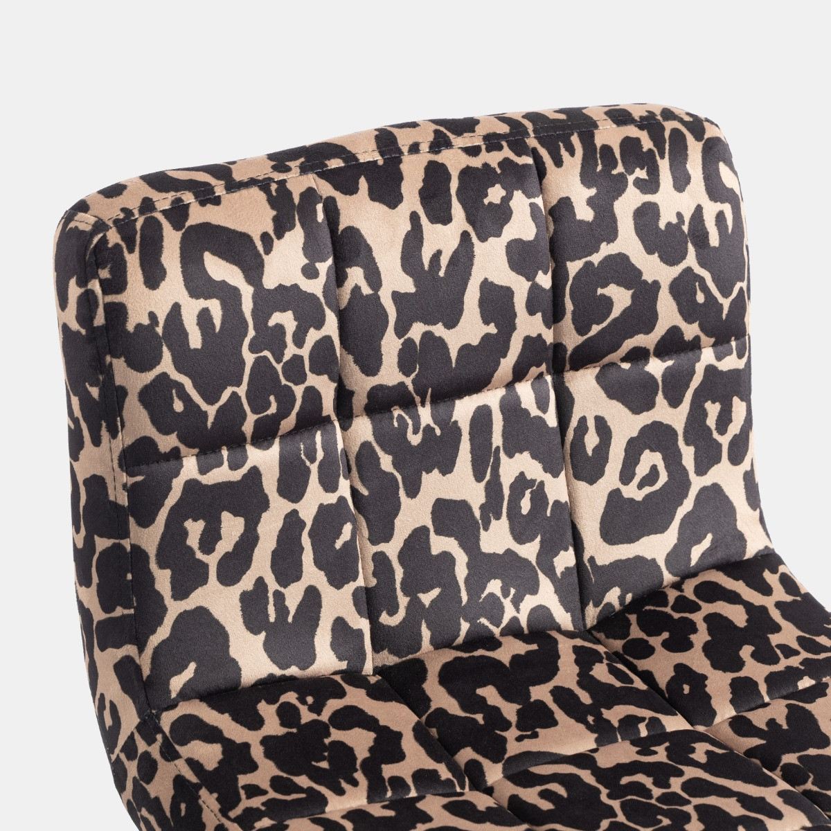 OHS Set of 2 Leopard Print Adjustable Velvet Bar Stools - Natural>