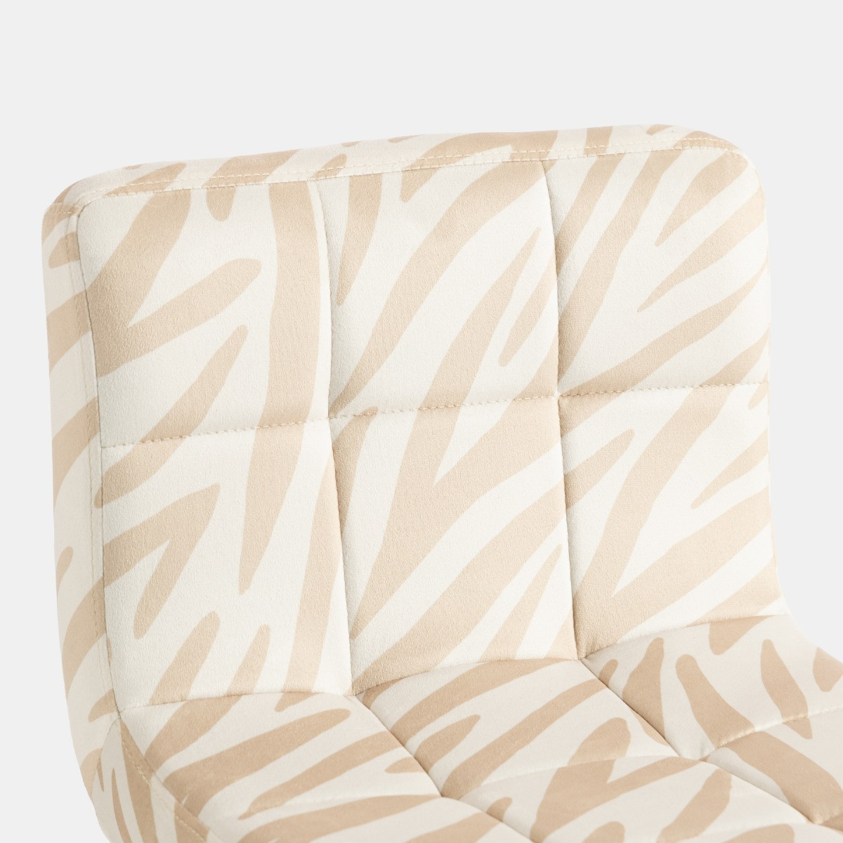 OHS Set of 2 Zebra Print Adjustable Velvet Bar Stools - Natural/Gold>