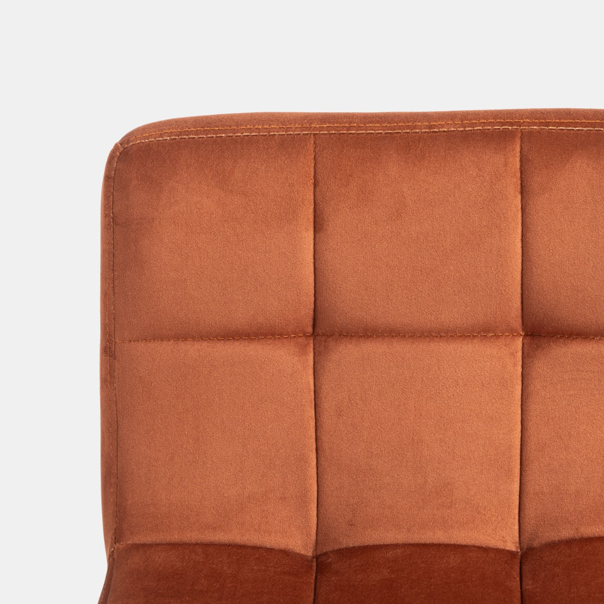 OHS Set of 2 Adjustable Velvet Bar Stools - Rust/Gold>