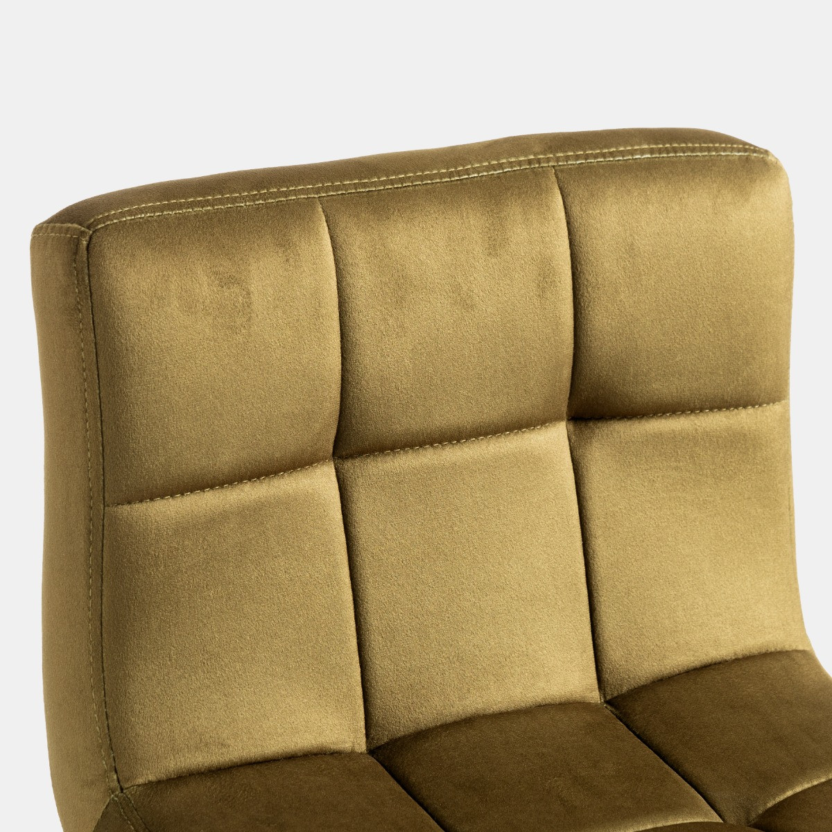 OHS Set of 2 Adjustable Velvet Bar Stools - Olive/Gold>