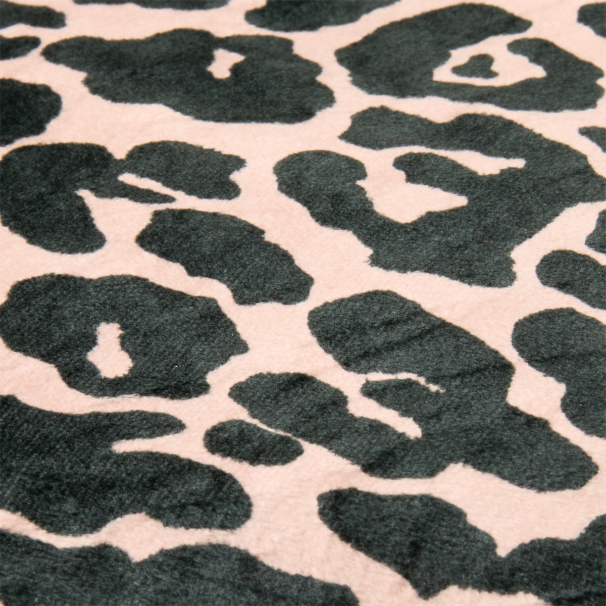 OHS Leopard Print Matte Velvet Footstool - Natural>