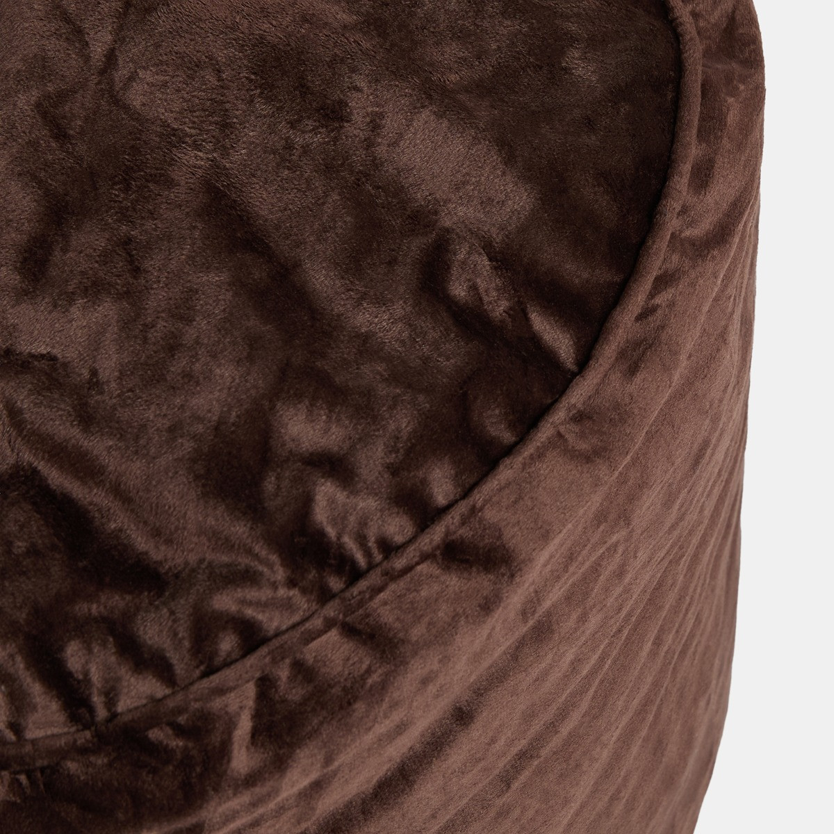 OHS Matte Velvet Footstool - Chocolate>