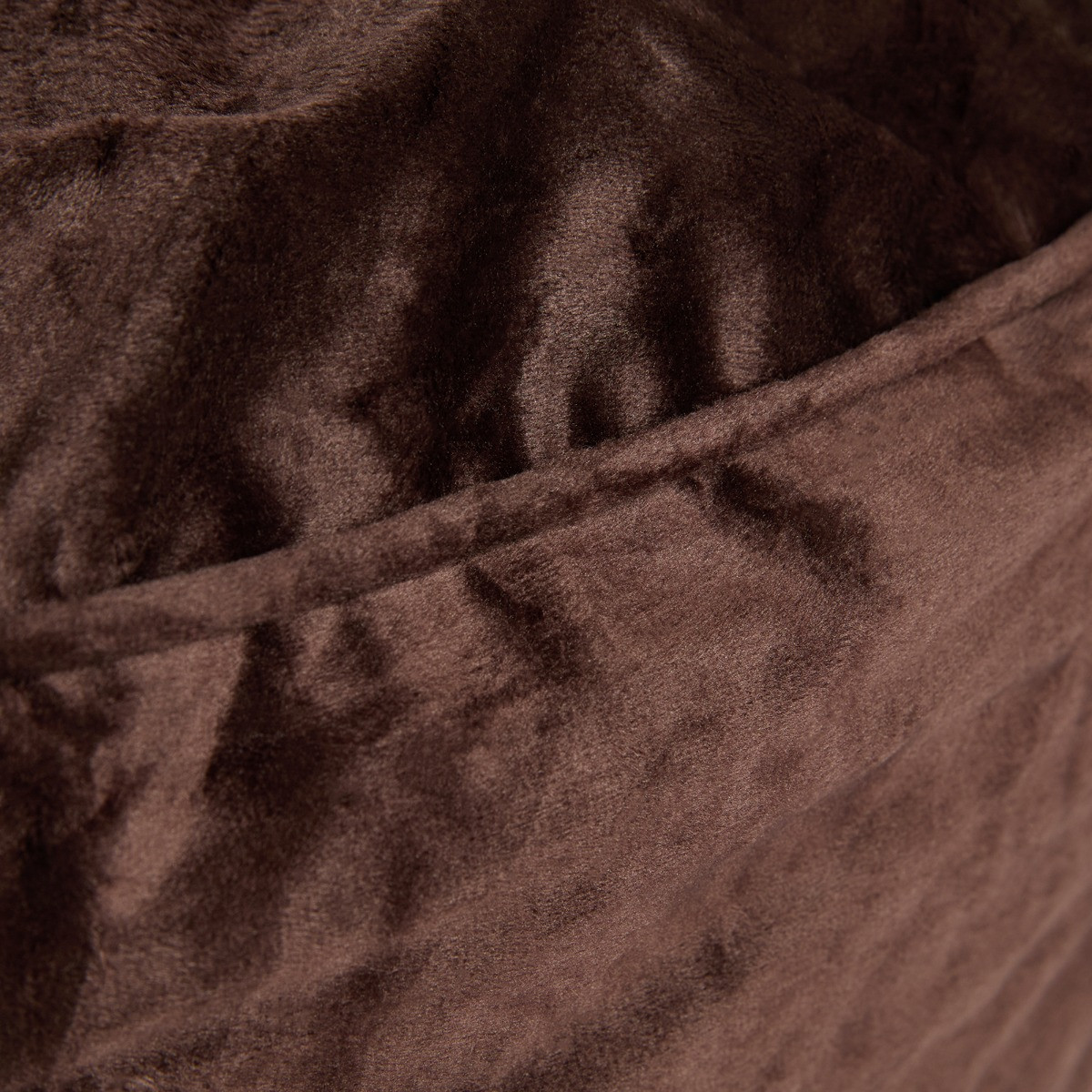 OHS Matte Velvet Footstool - Chocolate>