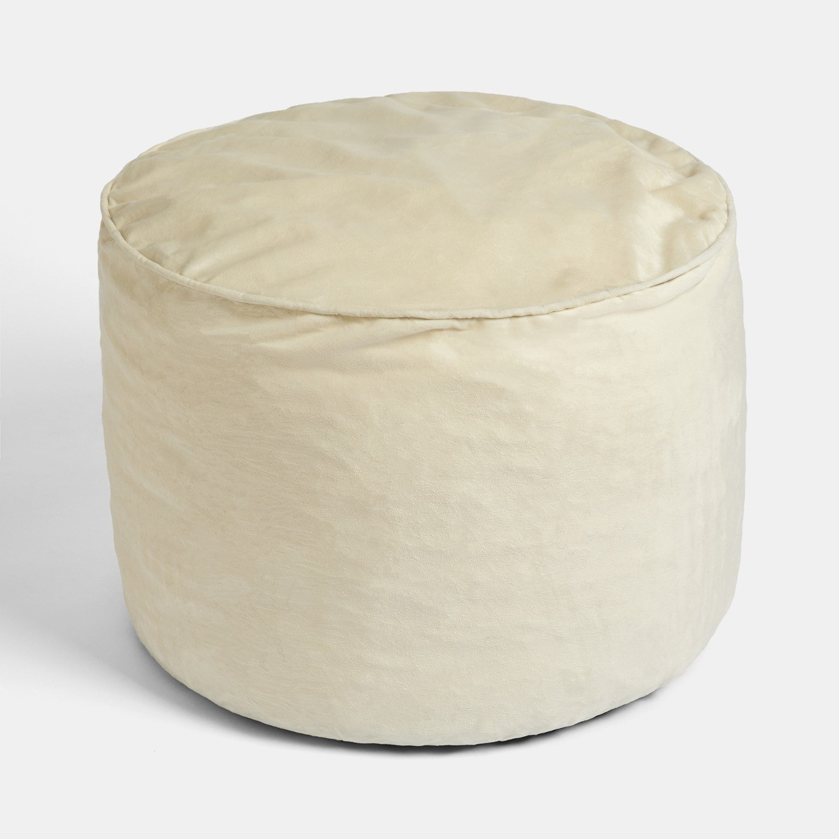OHS Matte Velvet Footstool - Cream>