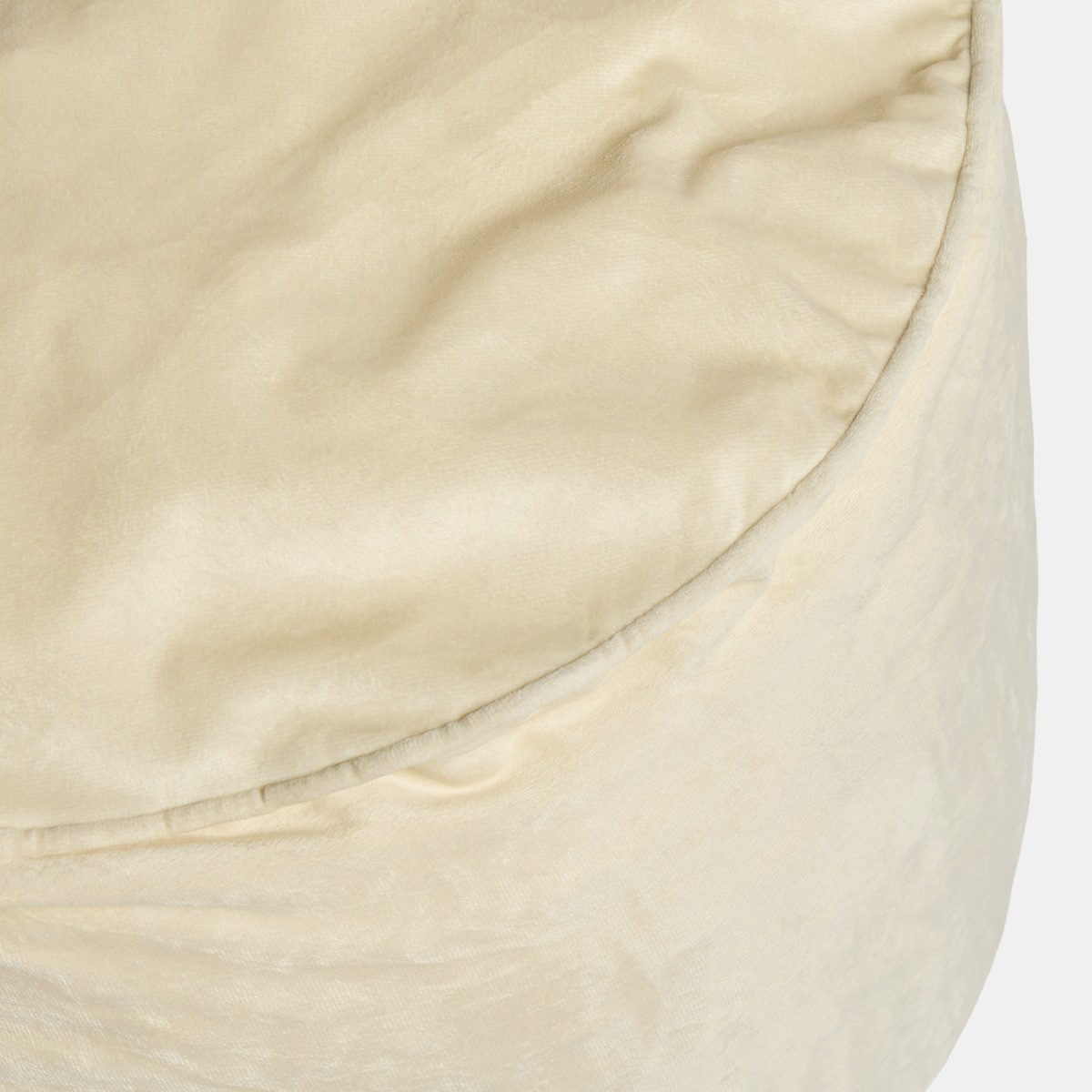 OHS Matte Velvet Footstool - Cream>