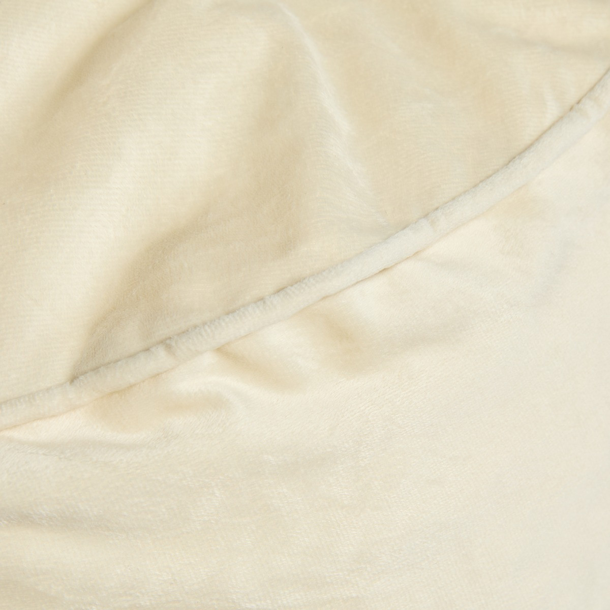 OHS Matte Velvet Footstool - Cream>