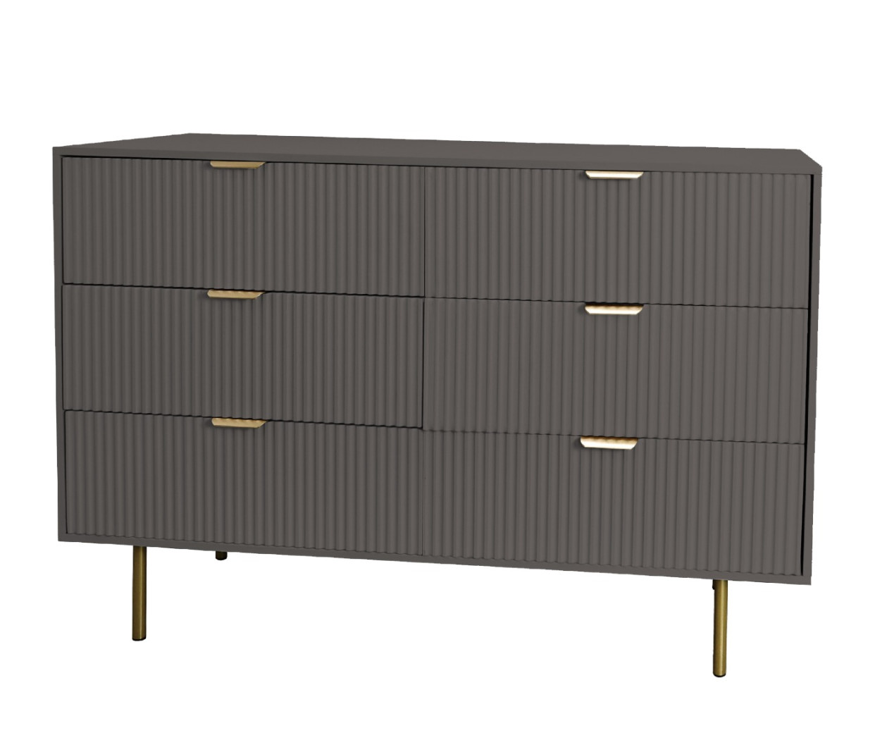 OHS Ribbed 6-Drawer Unit - Dark Charcoal>