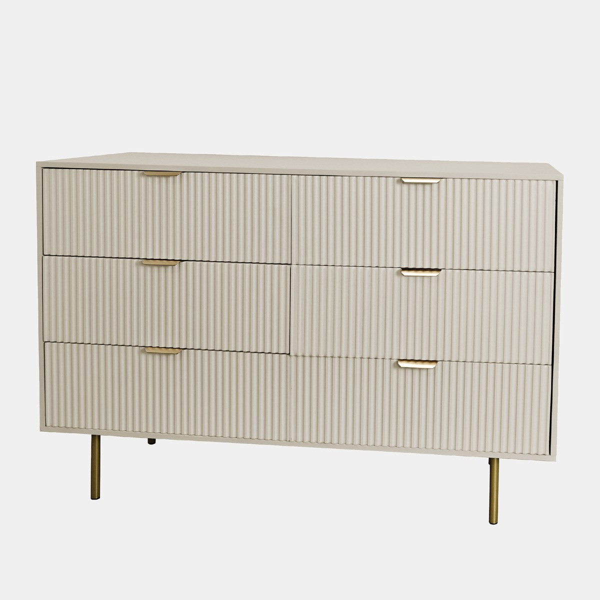 OHS Ribbed 6-Drawer Unit - Stone>