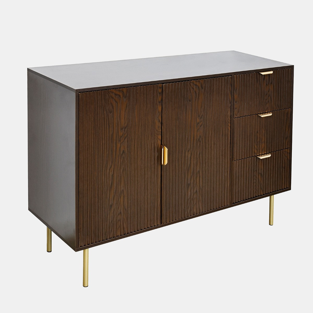 OHS Ribbed Sideboard - Dark Wood>