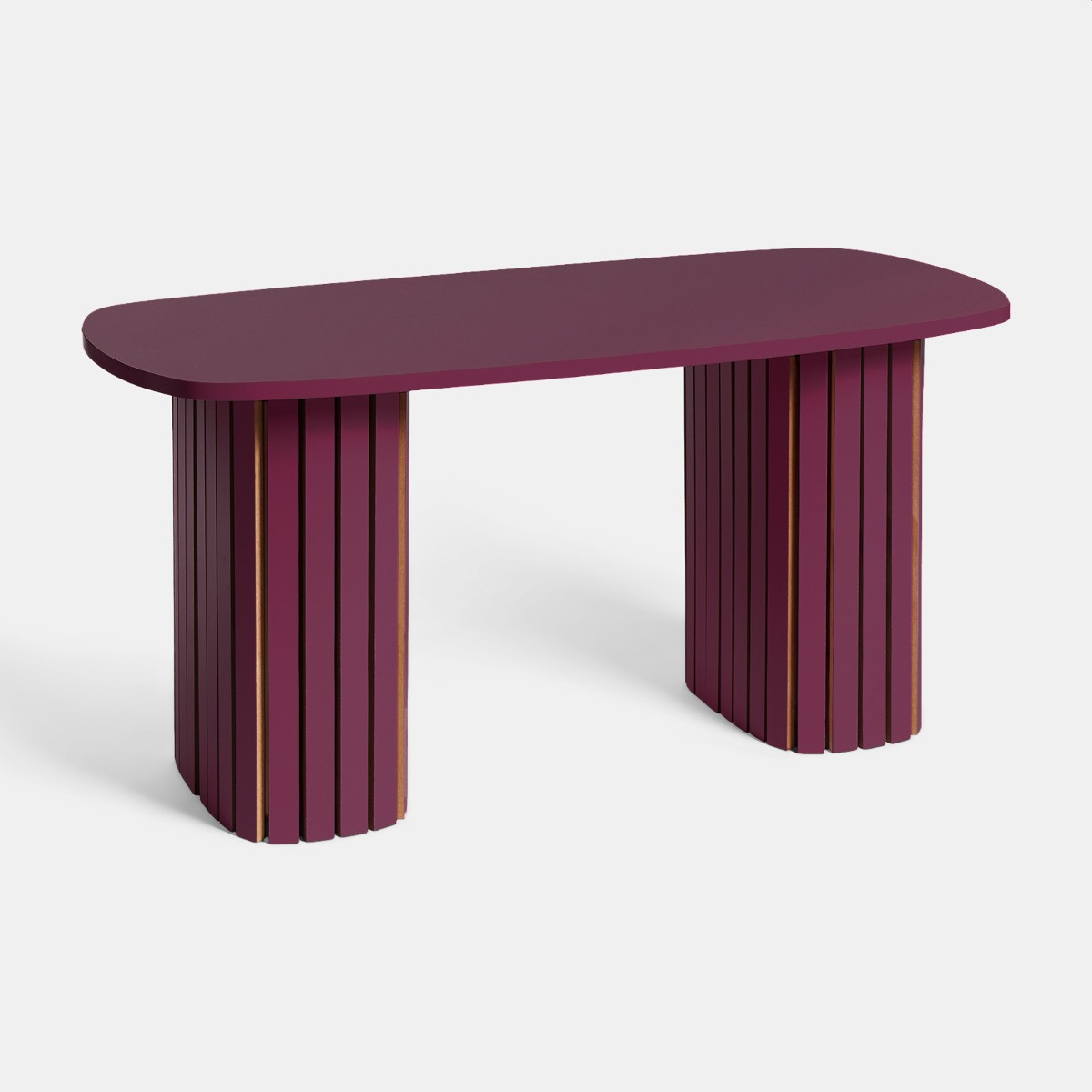 OHS Madison Ribbed Coffee Table - Dark Berry>