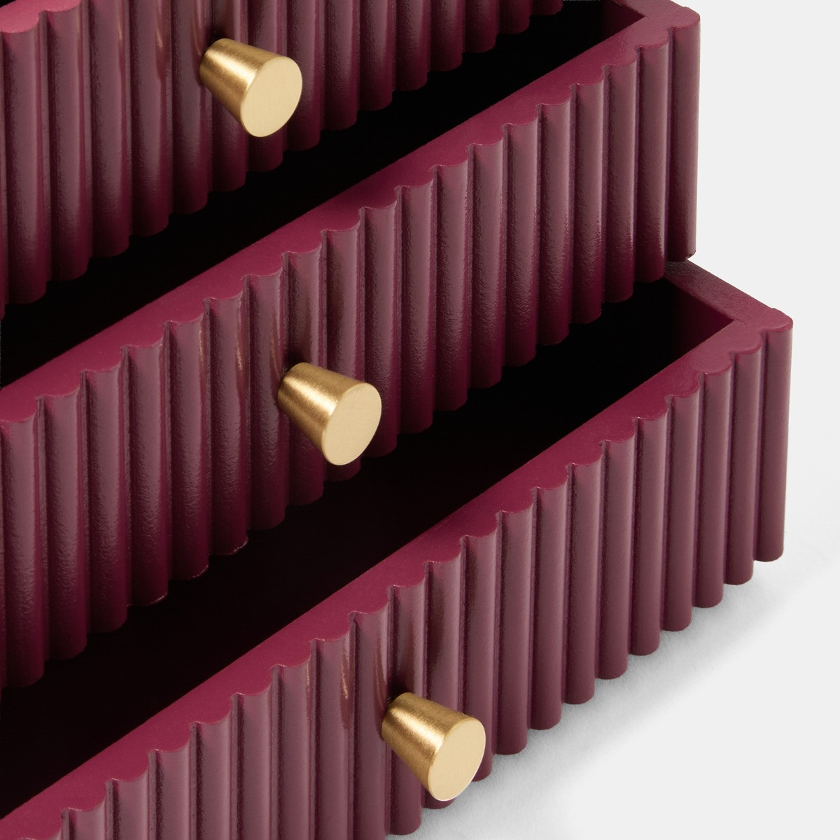 OHS Small Ribbed Desk Drawers - Dark Berry>